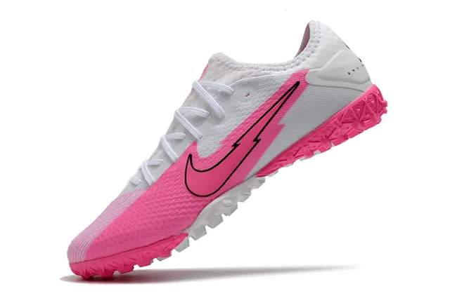 Nike Mercurial Vapor Branco Rosa Baixo Corte Superior Malha Gráfico Raio Sapatos de Futebol Turf 10