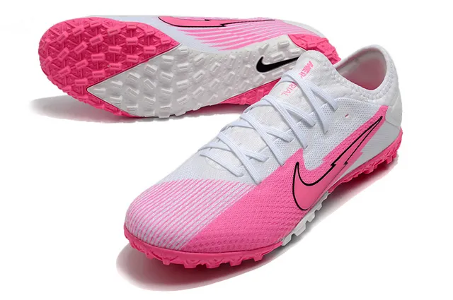 Nike Mercurial Vapor Branco Rosa Baixo Corte Superior Malha Gráfico Raio Sapatos de Futebol Turf 11