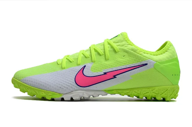 Nike Mercurial Vapor Branco Rosa Baixo Corte Superior Malha Gráfico Raio Sapatos de Futebol Turf 21