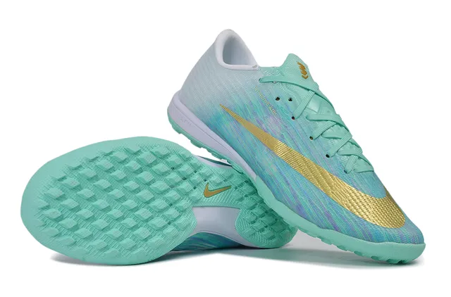 Chuteira Nike Mercurial Velocé Ultra Iridiscente Teal Gold Turf 4
