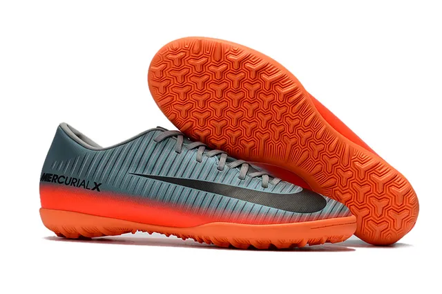 Nike Mercurial X Chaussures de football bleu et lime néon pour pelouse 23