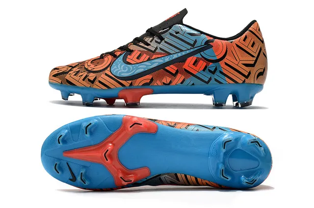 Nike Multicolor Blue Graffiti-Print Upper Molded Conical Studs Firm-Ground Soccer Shoes 6