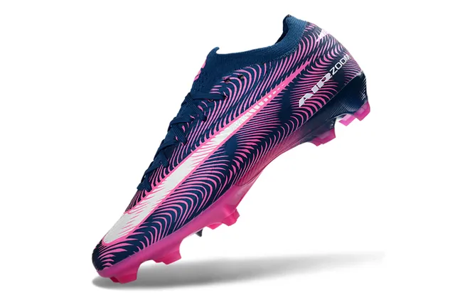 Nike Navy Pink Wave-Patterned Synthetic Upper Low-Cut Sock-Fit Collar Firm-Ground Soccer Shoes 3