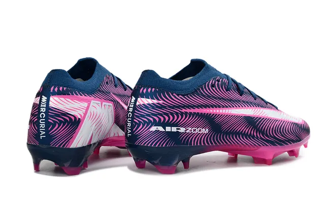 Nike Navy Pink Wave-Patterned Synthetic Upper Low-Cut Sock-Fit Collar Firm-Ground Soccer Shoes 5