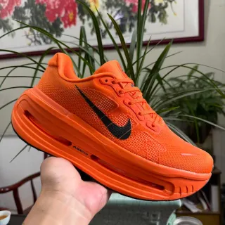 Nike Orange Black Engineered Mesh Upper Full-Length Visible Air Zoom Unit Running Shoes