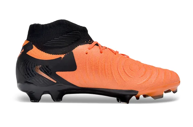 Nike Orange Black High-Cut Sock-Fit Collar Synthetic Textured Upper Firm-Ground Soccer Shoes 7
