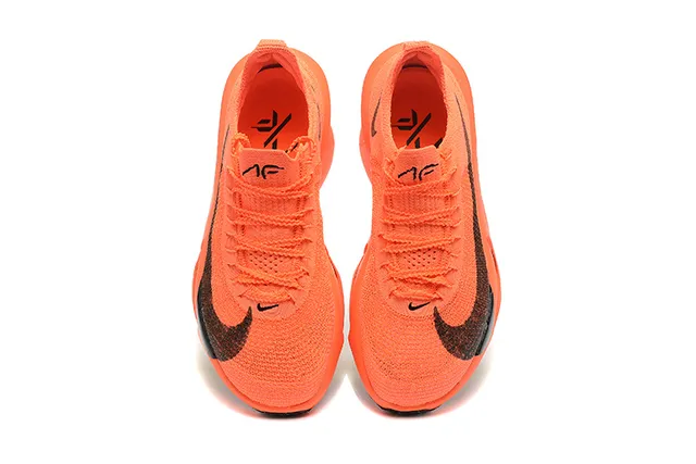 Nike Orange Black Knit Upper Sculpted Midsole Running Shoes 2