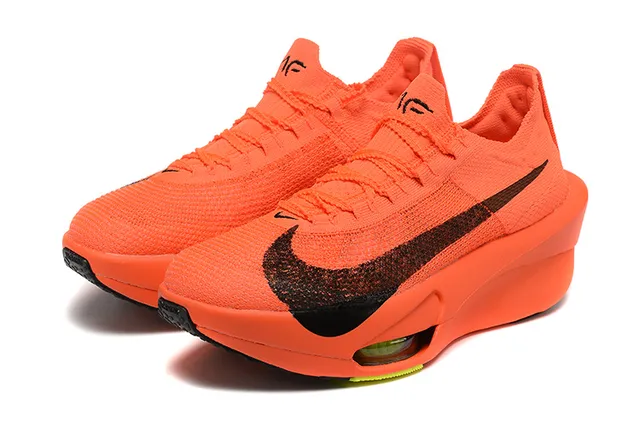 Nike Orange Black Knit Upper Sculpted Midsole Running Shoes 4