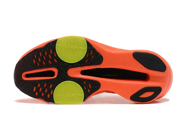 Nike Orange Black Knit Upper Sculpted Midsole Running Shoes 5