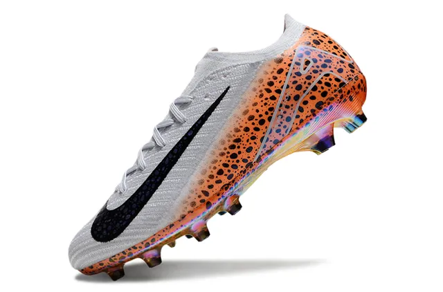 Nike Orange Black Low-Cut Sock-Fit Upper Speckled Print Firm-Ground Soccer Shoes 3