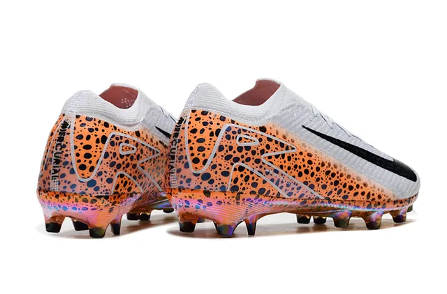 Nike Orange Black Low-Cut Sock-Fit Upper Speckled Print Firm-Ground Soccer Shoes 5