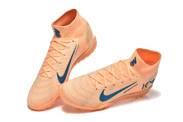 Nike orange bleu knit sock-collar upper monocromatique base turf chaussures de football 2