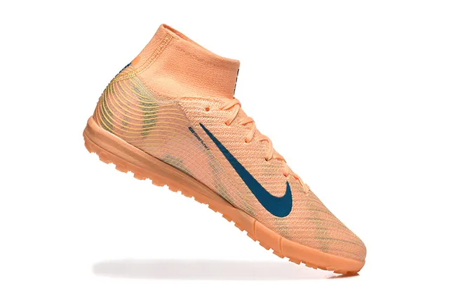 Nike orange bleu knit sock-collar upper monocromatique base turf chaussures de football 3