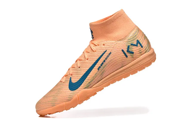 Nike orange bleu knit sock-collar upper monocromatique base turf chaussures de football 4