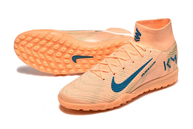 Nike orange bleu knit sock-collar upper monocromatique base turf chaussures de football 6