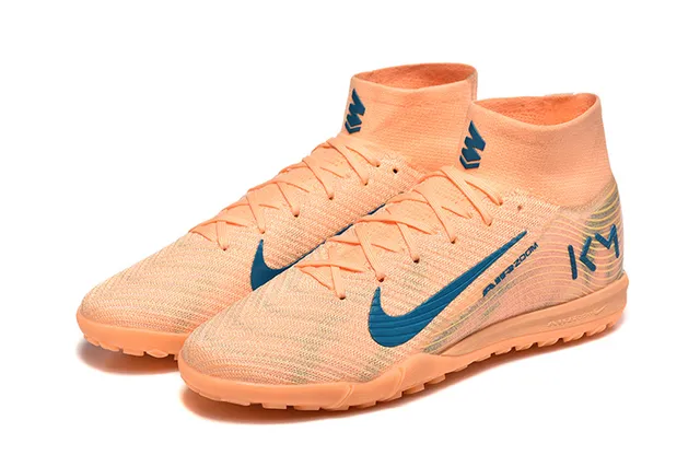 Nike orange bleu knit sock-collar upper monocromatique base turf chaussures de football 8