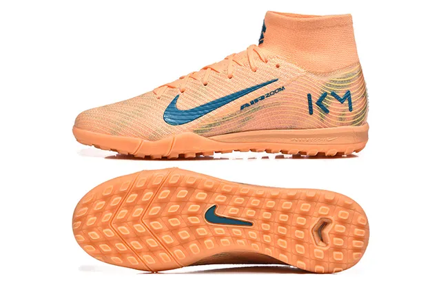 Nike orange bleu knit sock-collar upper monocromatique base turf chaussures de football 9