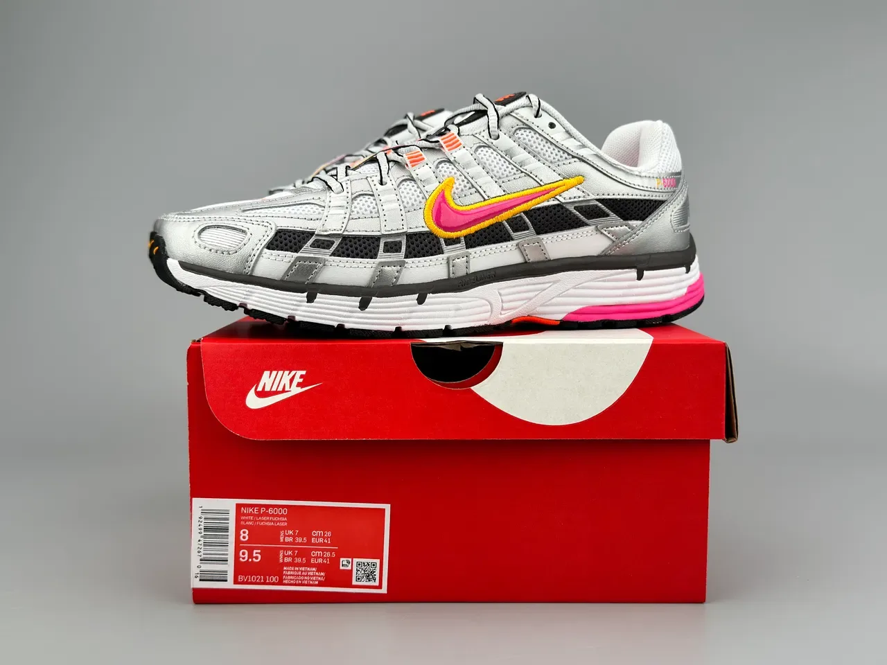 Nike P-6000 Silver Black Pink Yellow Lifestyle Sneakers 2