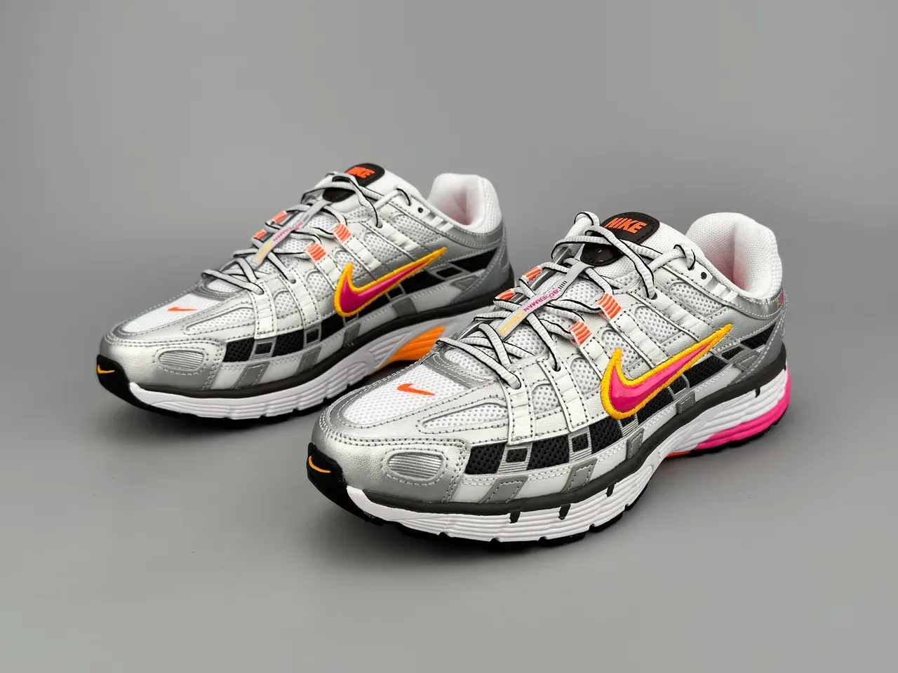 Nike P-6000 Silver Black Pink Yellow Lifestyle Sneakers 7