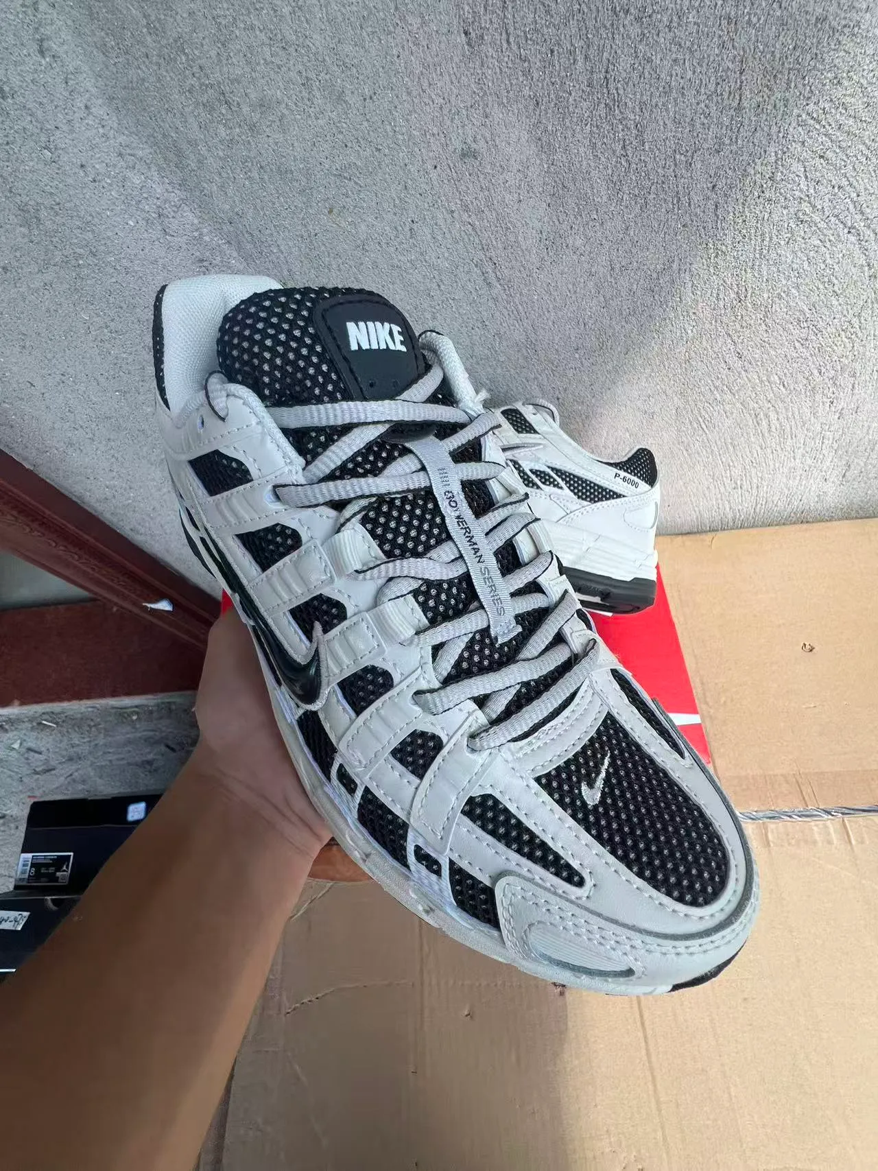 Nike P-6000 White and Black Lifestyle Sneakers 2