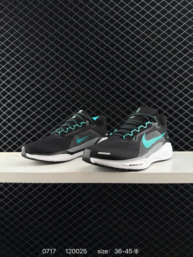 Nike Pegasus 41 Zapatos de correr negros y teal 3