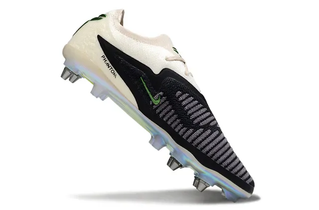 Nike Phantom GT Beige Black Knit Upper Holographic Sole Firm-Ground Soccer Shoes 2