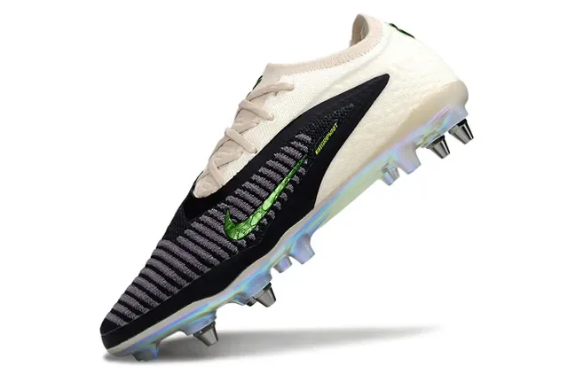 Nike Phantom GT Beige Black Knit Upper Holographic Sole Firm-Ground Soccer Shoes 3
