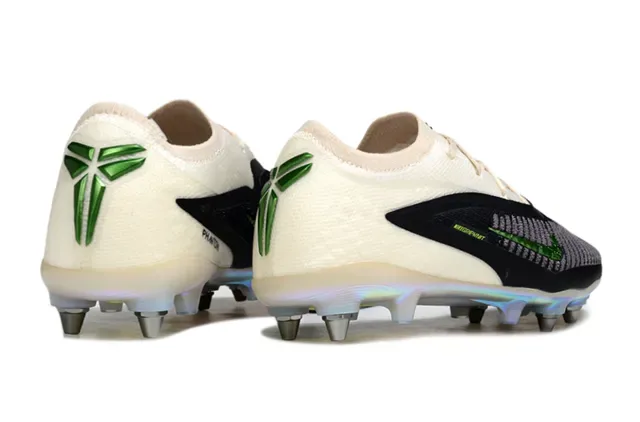Nike Phantom GT Beige Black Knit Upper Holographic Sole Firm-Ground Soccer Shoes 5