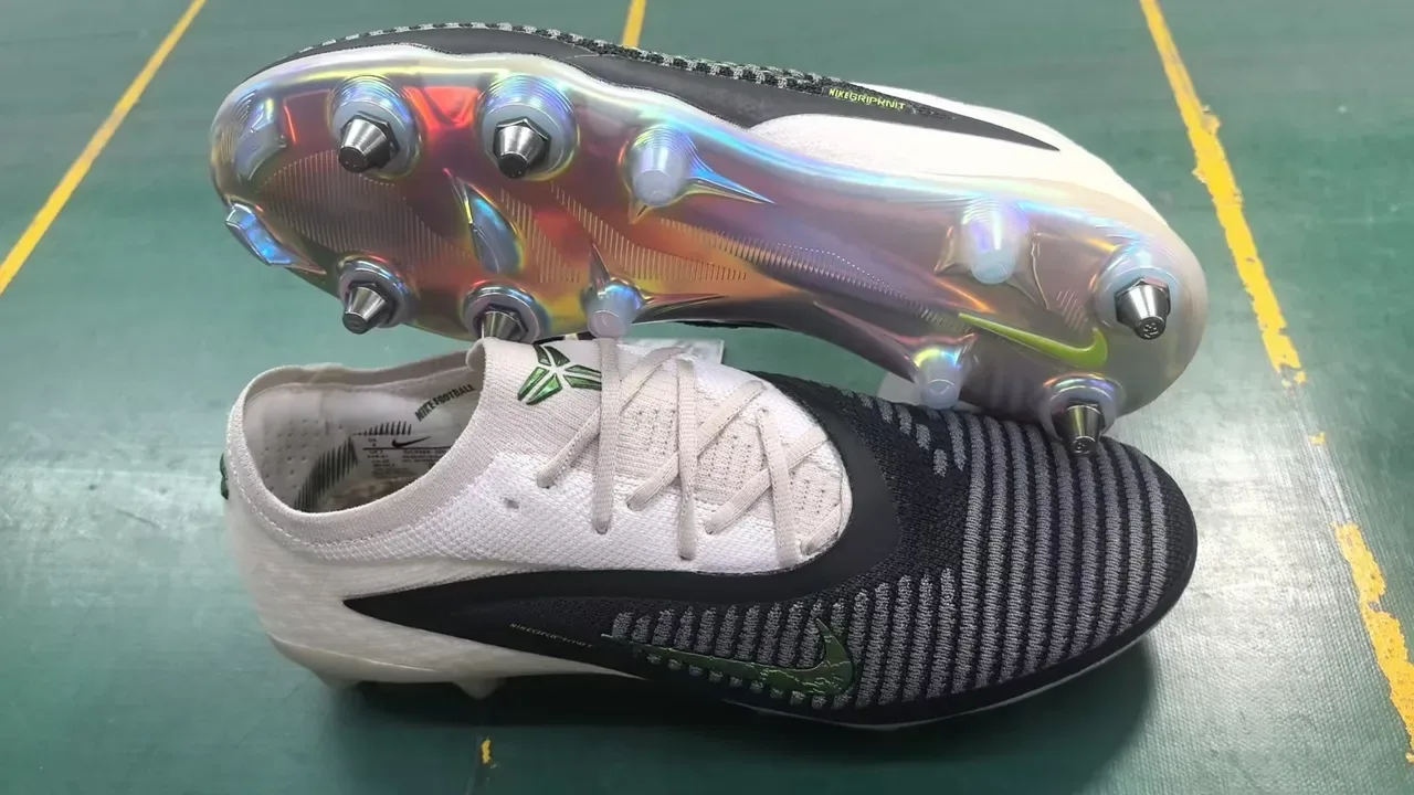 Nike Phantom GT Beige Black Knit Upper Holographic Sole Firm-Ground Soccer Shoes 8