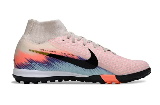 Nike Phantom GT Beige Multicolor Sock-Fit Knit Upper Gradient Color Blocking Turf Soccer Shoes 5