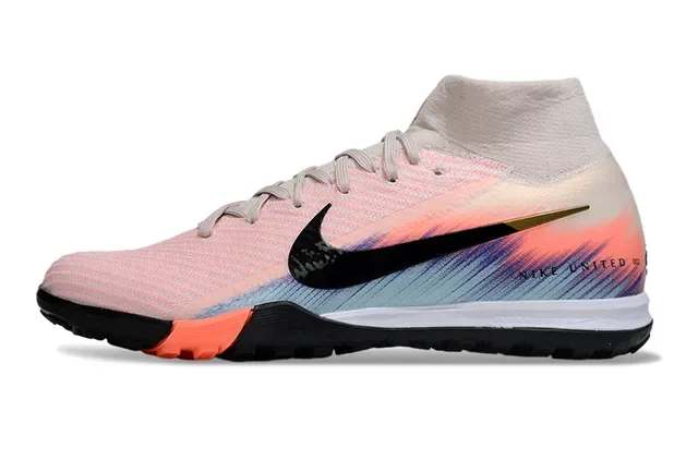 Nike Phantom GT Beige Multicolor Sock-Fit Knit Upper Gradient Color Blocking Turf Soccer Shoes 6