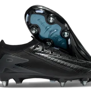 Nike Phantom GT Black Blue Low-Cut Knit Upper Asymmetric Lacing Firm-Ground Soccer Shoes