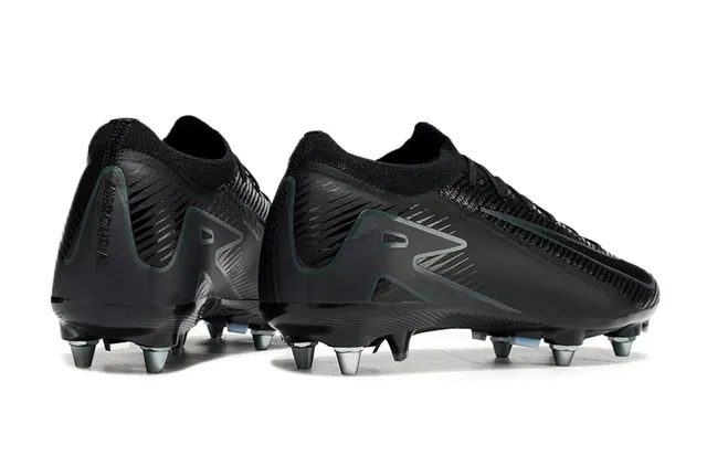Nike Phantom GT Black Blue Low-Cut Knit Upper Asymmetric Lacing Firm-Ground Soccer Shoes 5