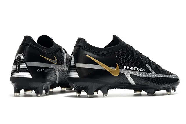 Nike Phantom GT Black Gold Silver Firm-Ground Soccer Shoes 7