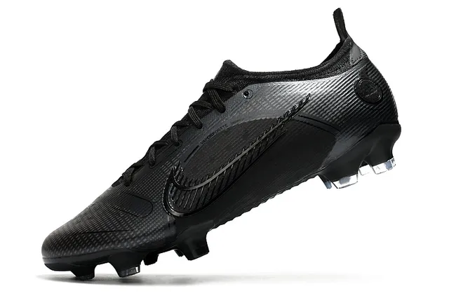 Nike Phantom GT Black Coupe Basse Texturé Fibres de Carbone Tige Terrain Solide Chaussures de Football 4