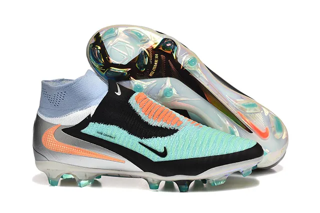 Nike Phantom GT Black Multicolor Sock-Fit Collar Asymmetrical Lacing Firm-Ground Soccer Shoes 1