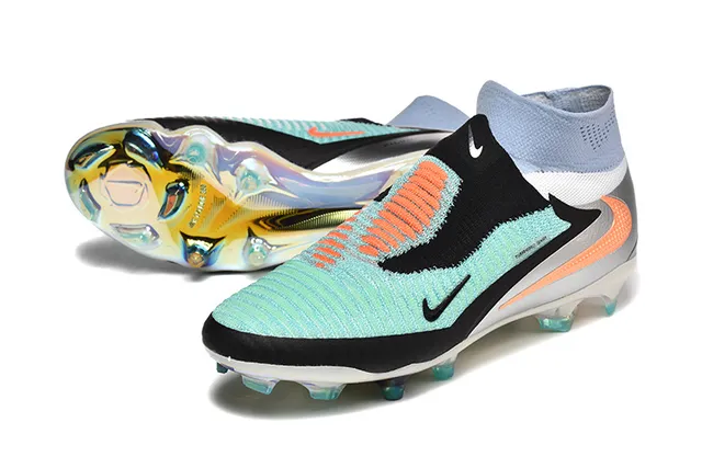Nike Phantom GT Black Multicolor Sock-Fit Collar Asymmetrical Lacing Firm-Ground Soccer Shoes 6