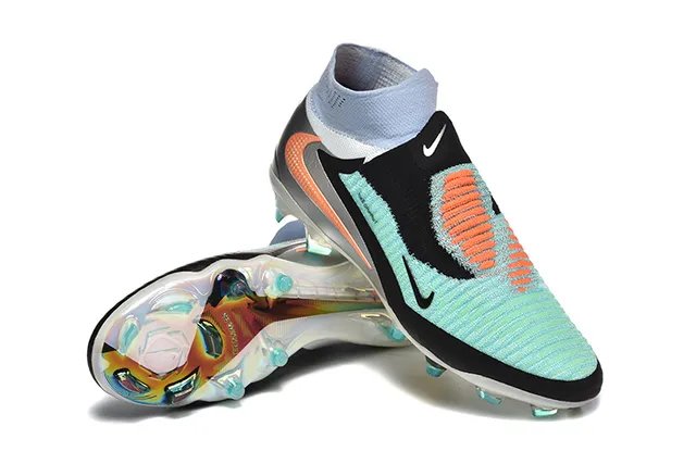 Nike Phantom GT Black Multicolor Sock-Fit Collar Asymmetrical Lacing Firm-Ground Soccer Shoes 7