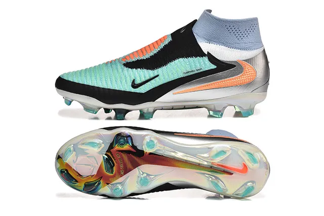Nike Phantom GT Black Multicolor Sock-Fit Collar Asymmetrical Lacing Firm-Ground Soccer Shoes 9