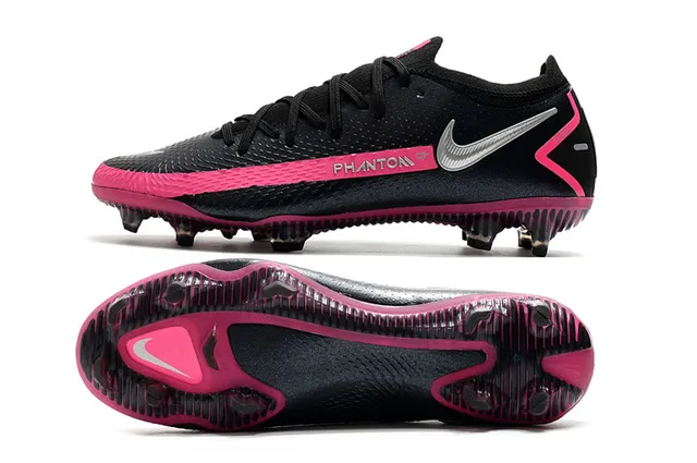 Nike Phantom GT Black Pink Silver Firm-Ground Soccer Shoes 2