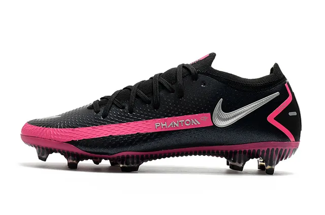 Nike Phantom GT Black Pink Silver Firm-Ground Soccer Shoes 5