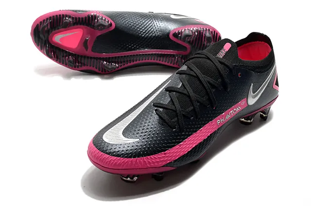 Nike Phantom GT Black Pink Silver Firm-Ground Soccer Shoes 6
