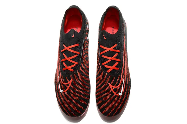 Nike Phantom GT Black Red Knit Upper Thread Detailing Firm-Ground Soccer Shoes 2