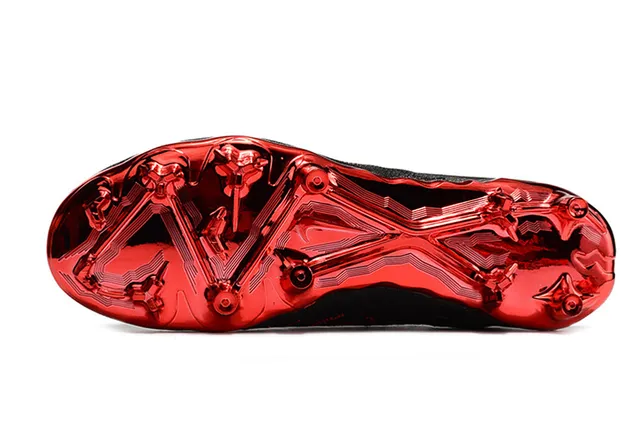 Nike Phantom GT Black Red Knit Upper Thread Detailing Firm-Ground Soccer Shoes 6