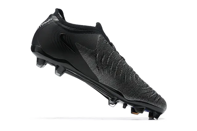 Nike Phantom GT Black Silver Low-Cut Knit Upper Asymmetrical Lacing Firm-Ground Soccer Shoes 4