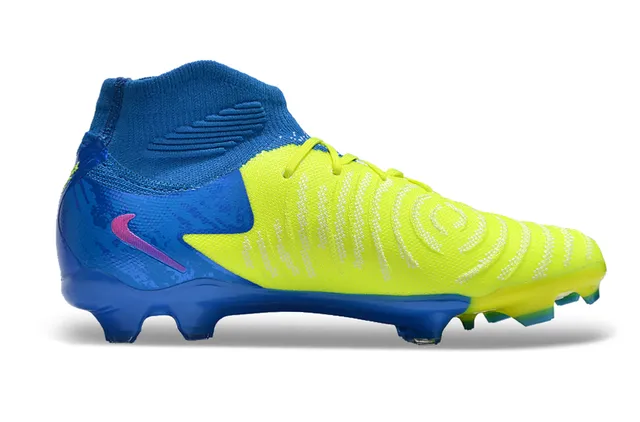 Nike Phantom GT Blue Yellow Low-Cut Sock-Fit Collar Asymmetric Lacing Firm-Ground Soccer Shoes 7