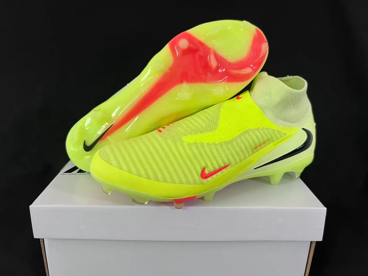 Nike Phantom GT Neon Yellow Orange Firm-Ground Soccer Shoes 21