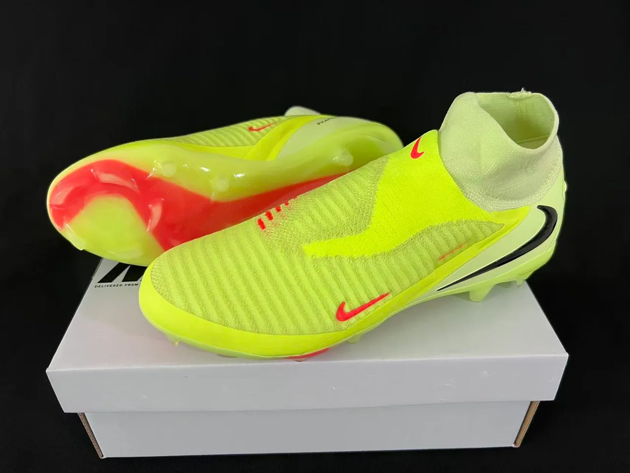 Nike Phantom GT Neon Yellow Orange Firm-Ground Soccer Shoes 22