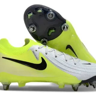 Nike Phantom GT Neon Yellow Silver Black Firm-Ground Soccer Shoes