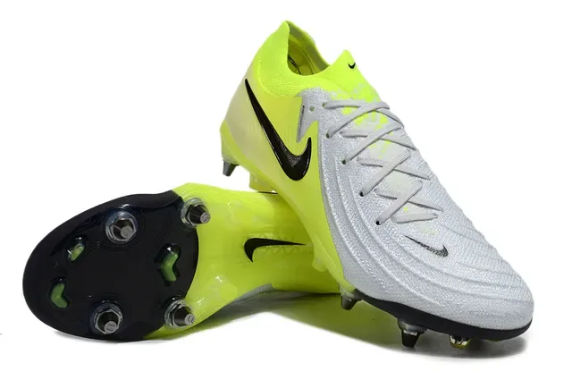 Nike Phantom GT Amarelo Neón Prata Preto Chuteiras para campo natural 4